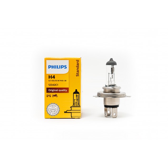 12342C1 P43t-38 H4 60/55 W PHILIPS Halogen Premium Light Bulb